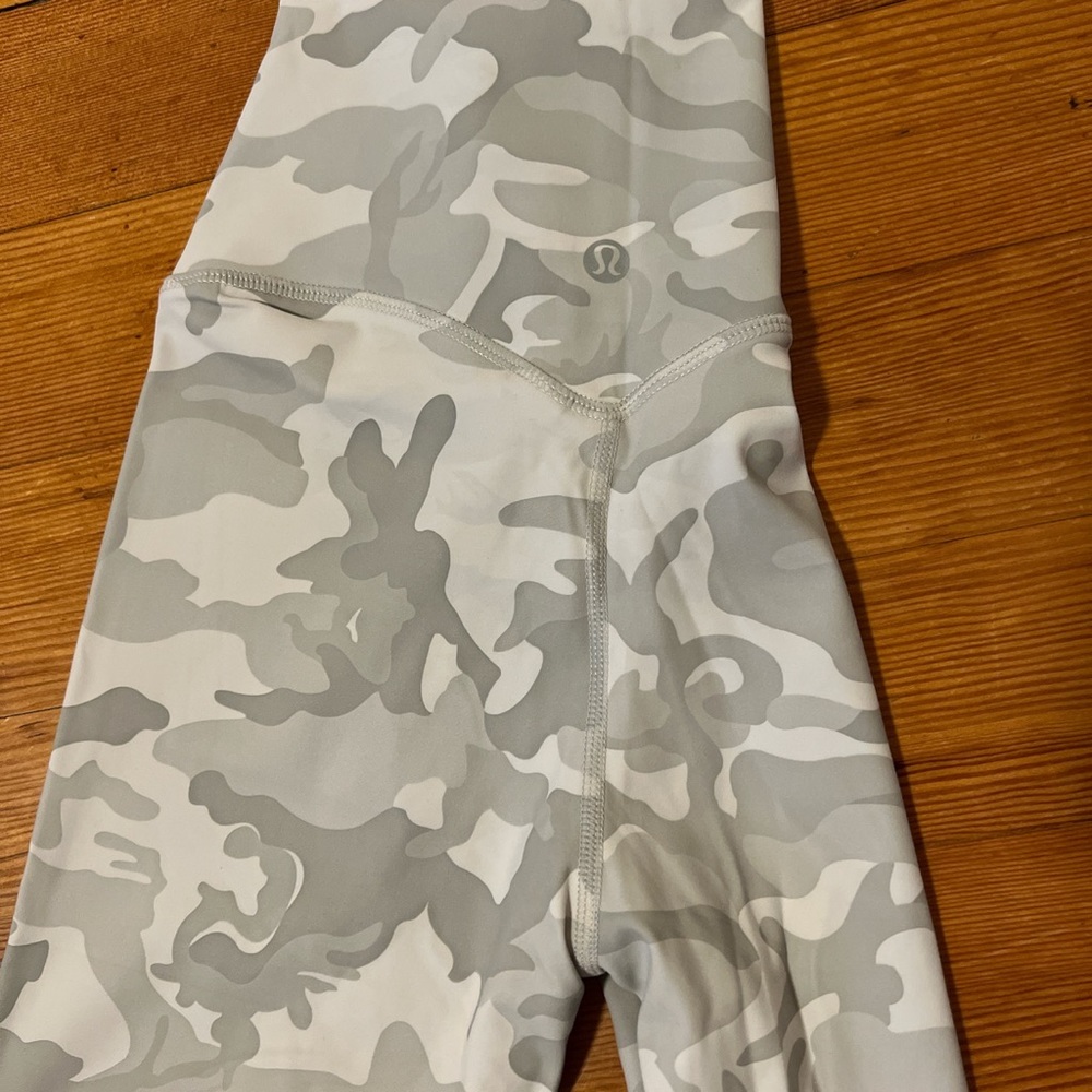 white and grey camo athletic leggings